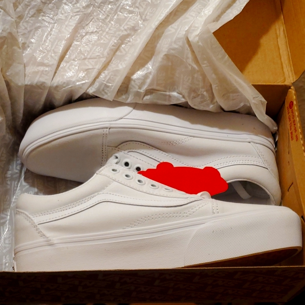 Fresh All-White Platform Vans